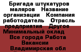 Бригада штукатуров-маляров › Название организации ­ Компания-работодатель › Отрасль предприятия ­ Другое › Минимальный оклад ­ 1 - Все города Работа » Вакансии   . Владимирская обл.,Вязниковский р-н